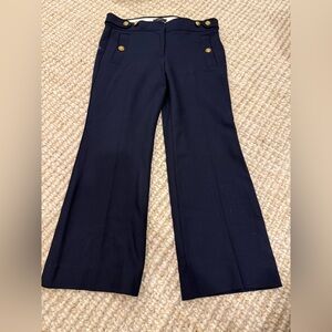 J. Crew Navy Trousers with Gold Accents